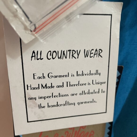 Vintage 90s Embellished Linen Blend Top Women's S Blue Sequins Fairy Artsy NOS - Picture 7 of 13